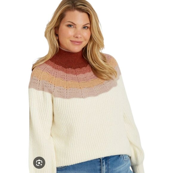 Maurices Plus Size Ombre Mock Neck Pullover Sweater - Picture 1 of 8